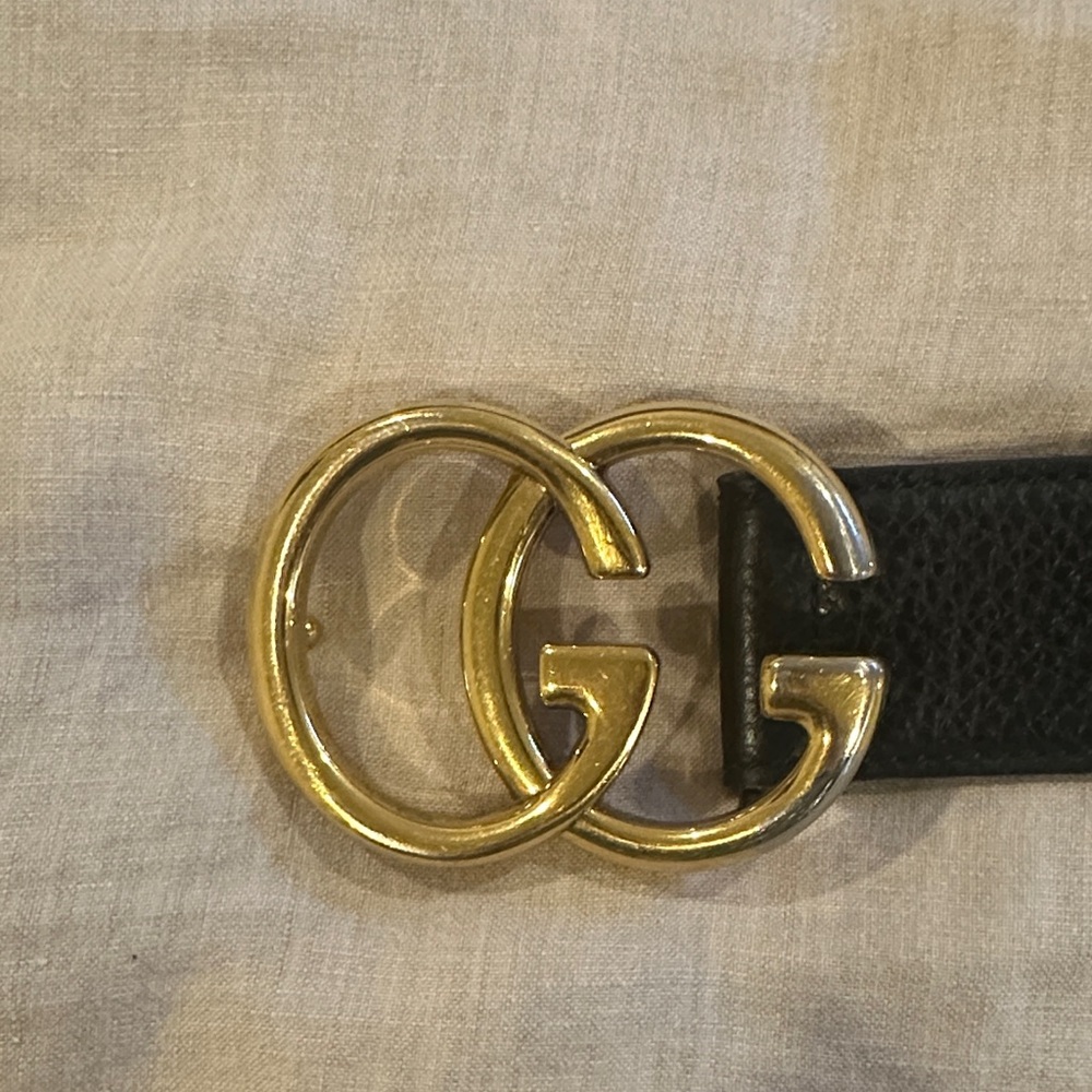 Gucci Black and Gold Belt